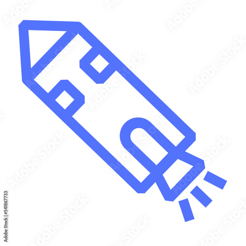 space rocket spaceship launch startup line icon