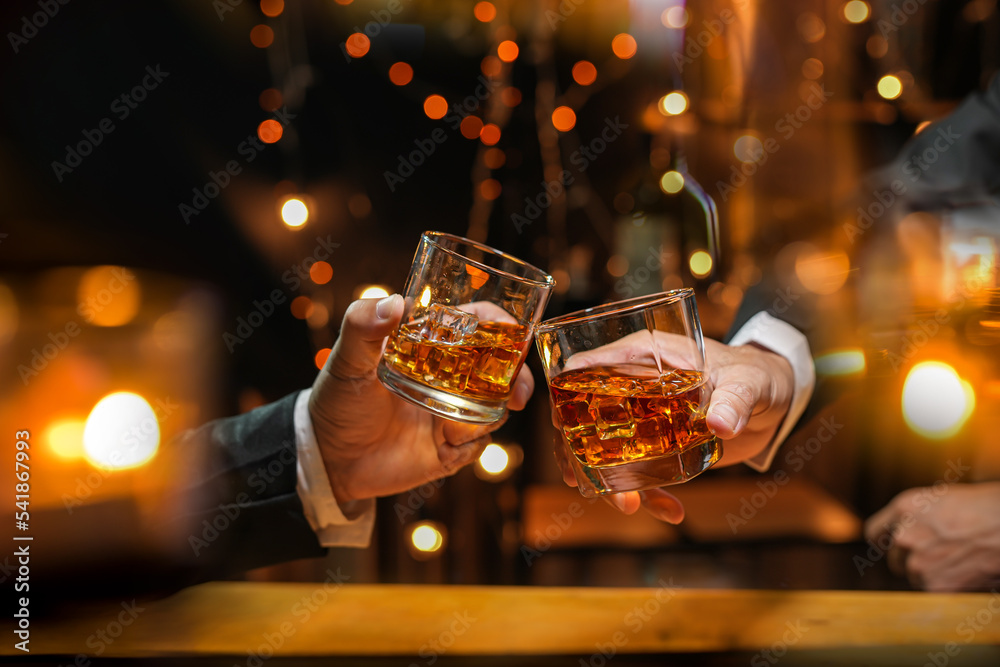 whiskey, for a friendly party in a bar or a restaurant. - obrazy, fototapety, plakaty 
