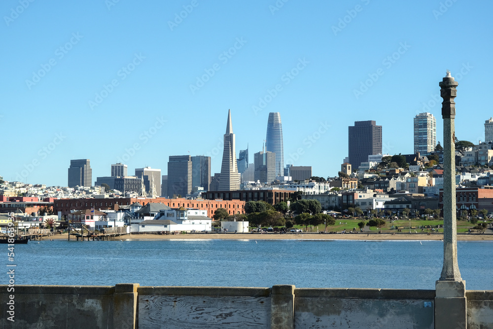 Panoramic scenic aerial view over San