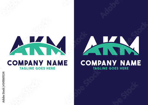 Letter AKM logo design vector template, AKM logo photo
