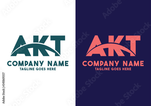 Letter AKT logo design vector template, AKT logo photo
