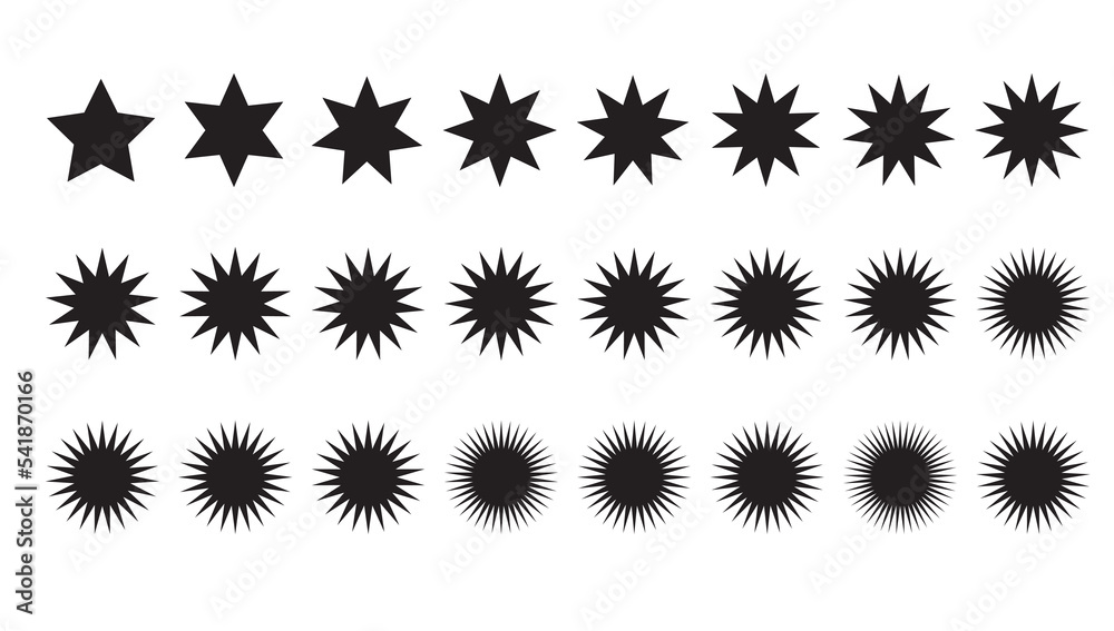 Set of vector starburst badges. Star shape badge set. Stock Vector ...