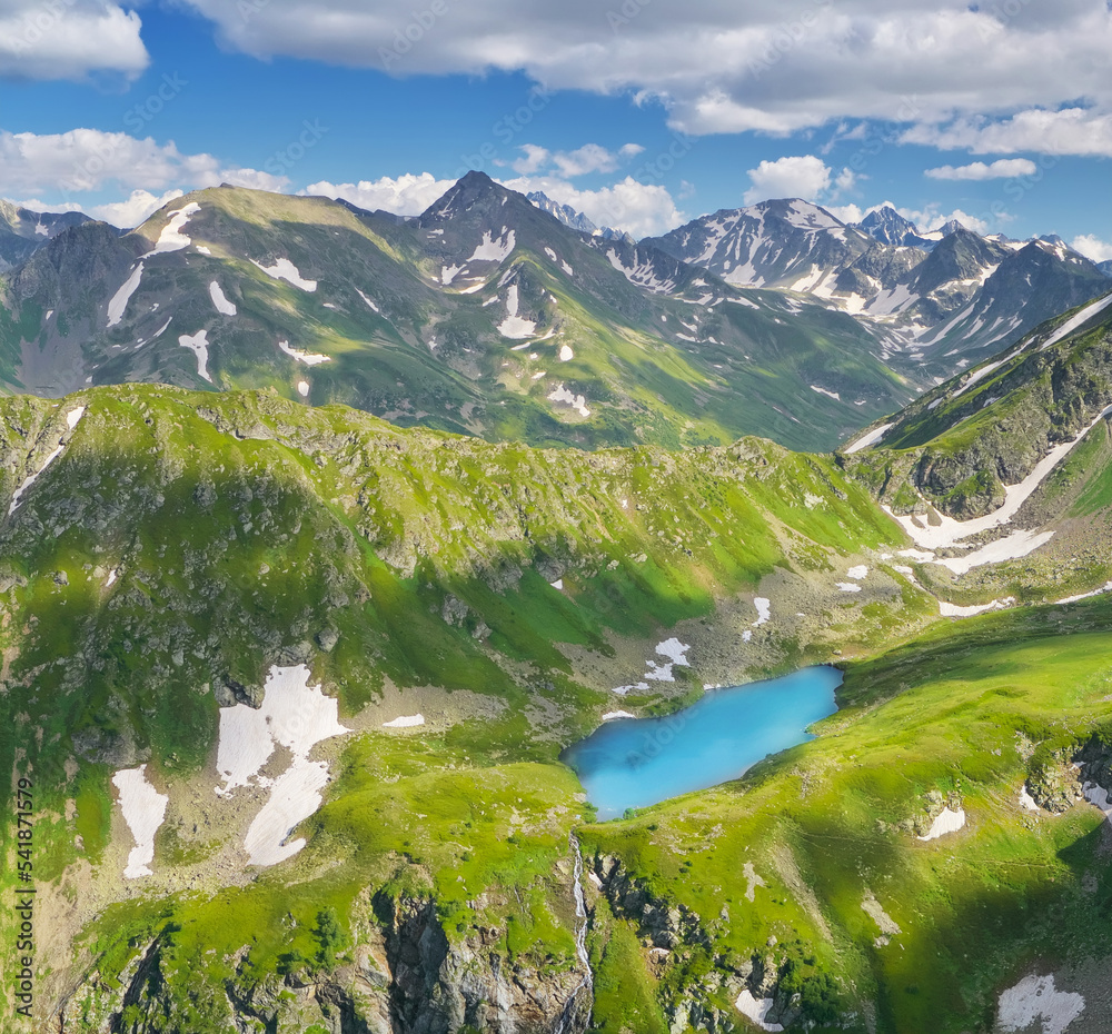 Aerial beautiful summer panorama landscape