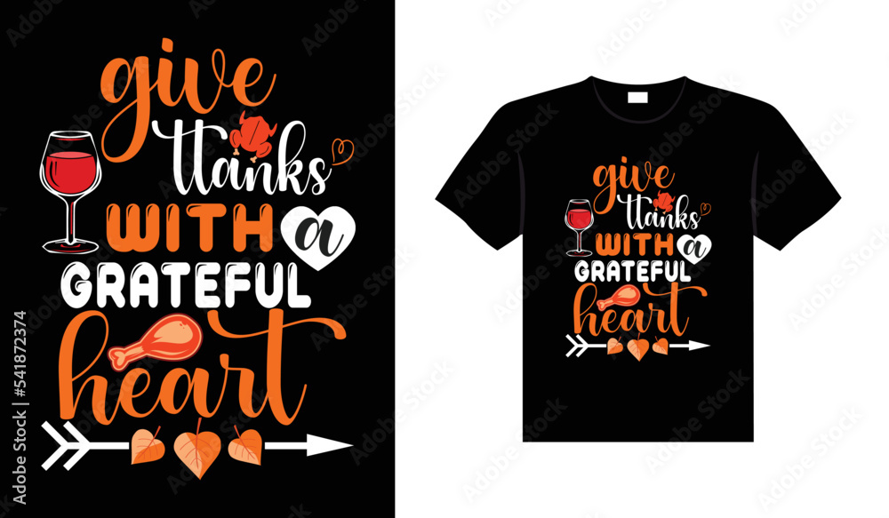 Thanksgiving typography t-shirt design or Happy thanksgiving vector poster design 