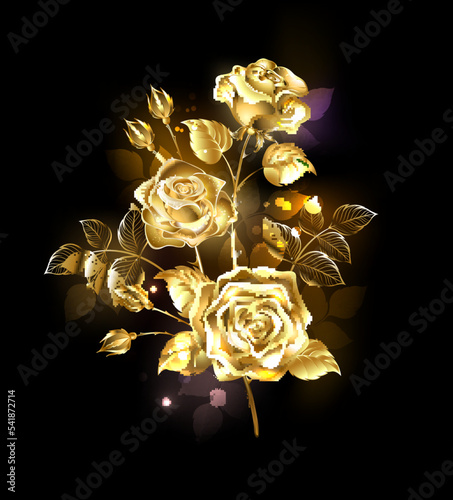 Golden rose branch
