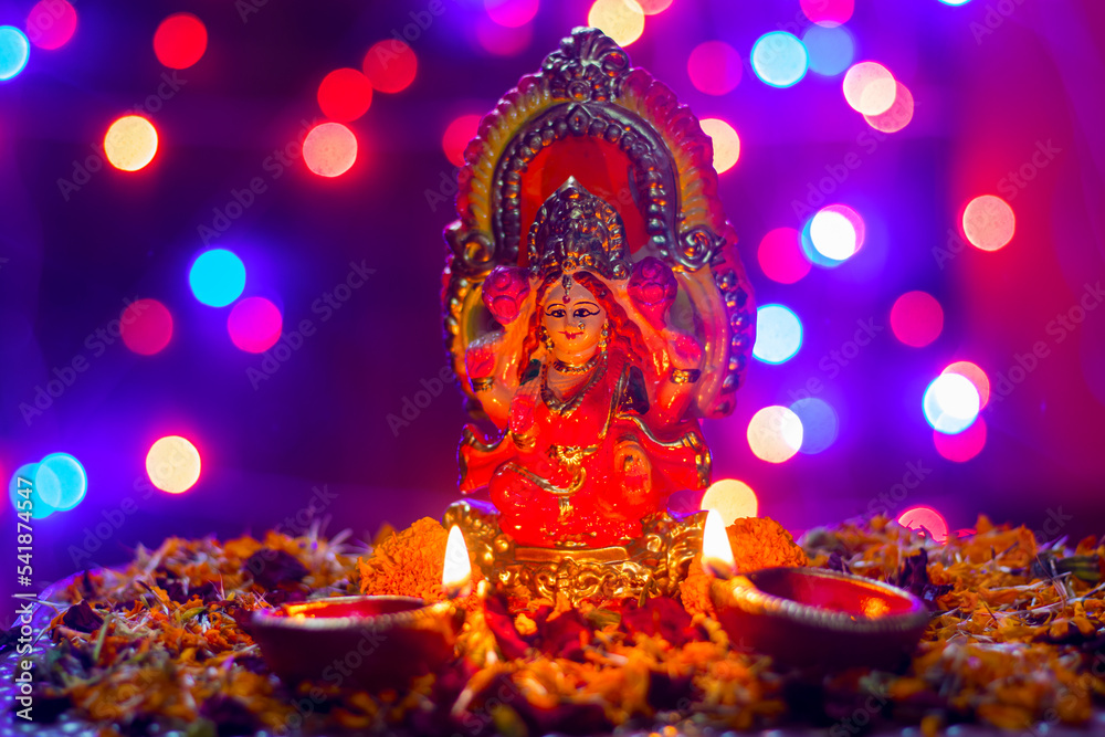 selective focus of Hindu Mythological Goddess Devi laxmi. selective focus of Hindu Mythological Goddess Devi laxmi.