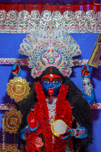 Selective focus of Hindu Mythological Goddess Devi Kali.