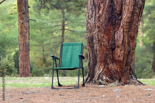 Print op canvas Essential camp chair for nature camping