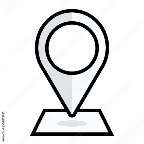 map pointer icon with white background and black trace