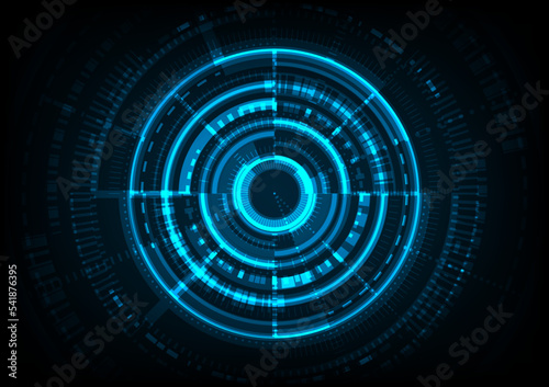 Abstract futuristic circuit board, Illustration computer digital high technology concept, Vector background. circle electric science design.