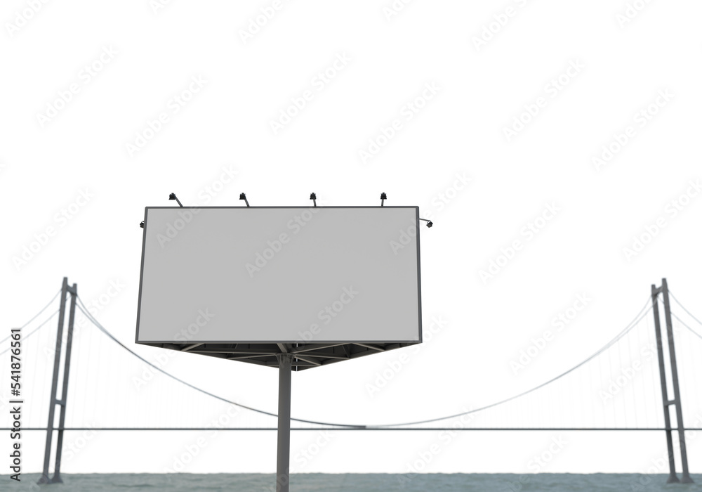 Obraz premium 3D mockup blank billboard in downtown rendering