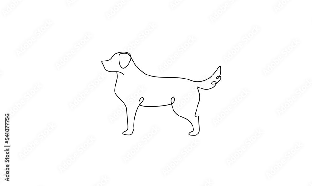 one line dog. continuous line sketch. vector illustration one line dog. continuous line sketch. vector illustration