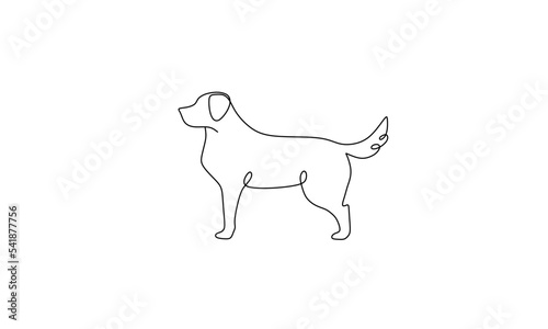 one line dog. continuous line sketch. vector illustration