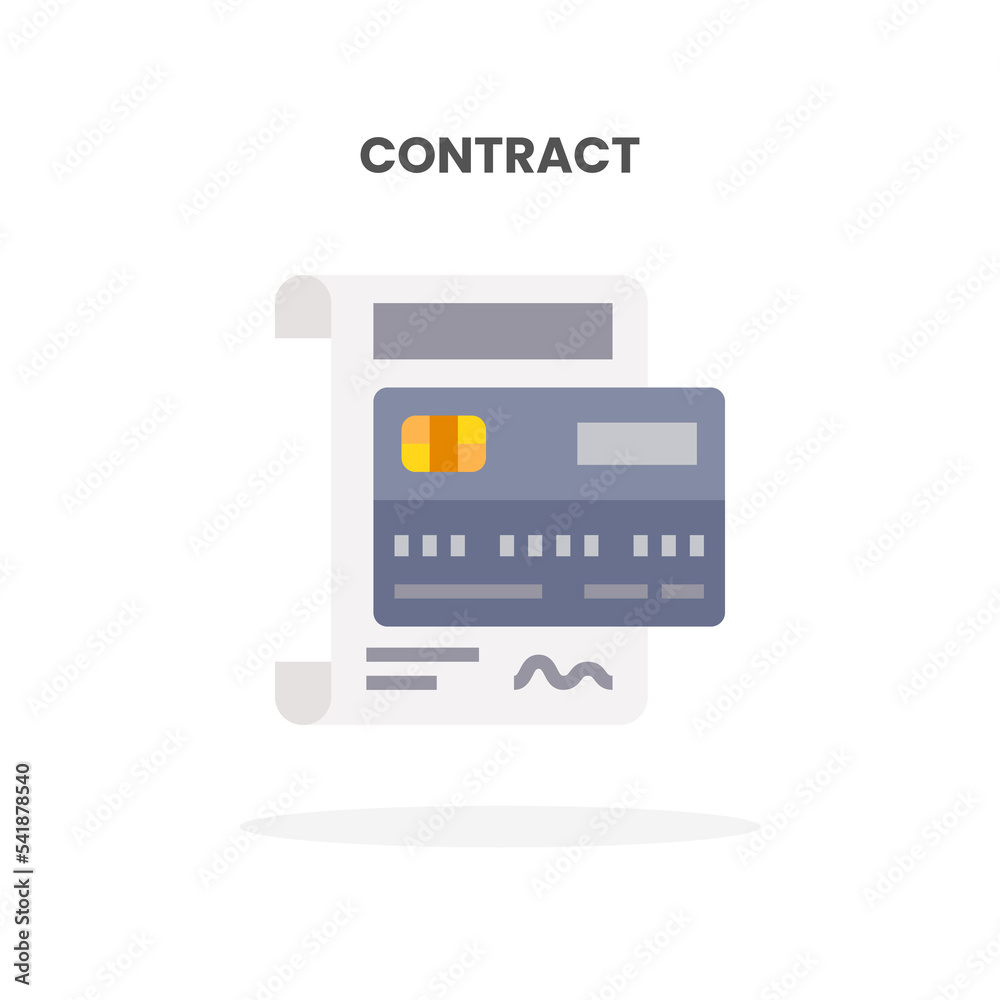 Credit Card Contract flat icon. Vector illustration on white background. Can used for web, app, digital product, presentation, UI and many more.