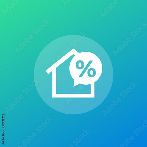 mortgage, loan rate vector icon