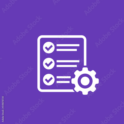 Procedures and operations icon with checklist