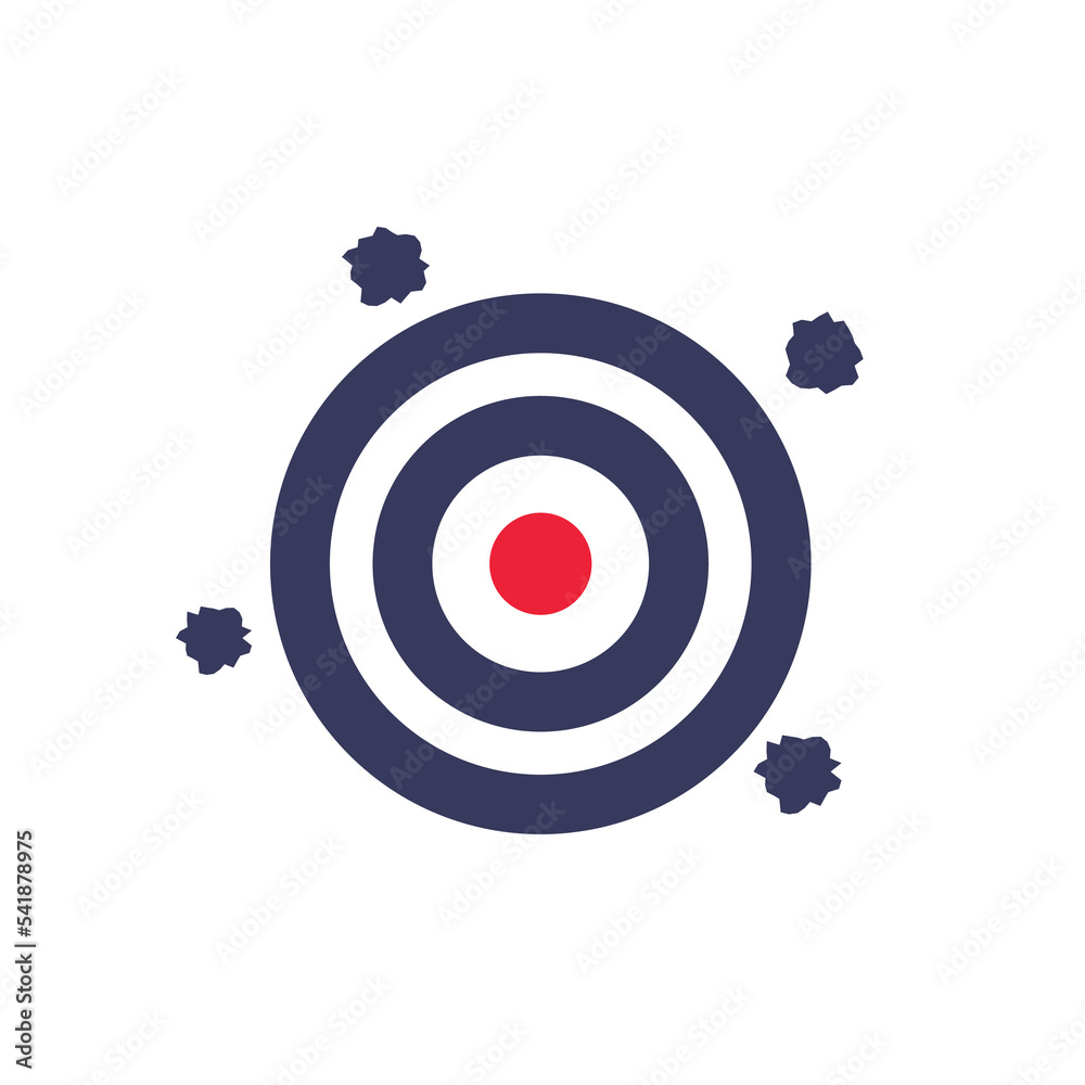 Missed Target Icon On White Stock Vector | Adobe Stock