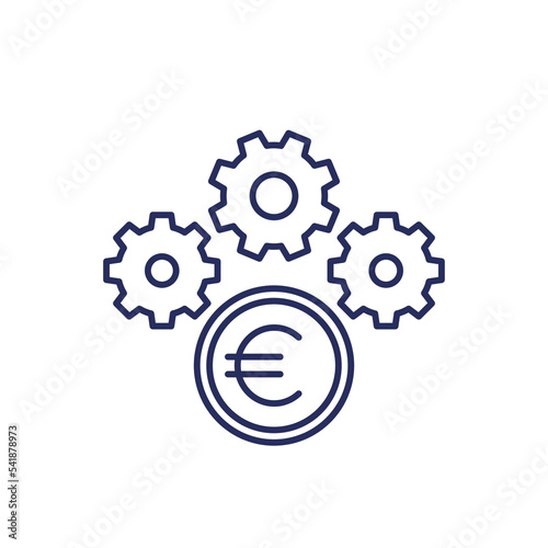 money management line icon with euro
