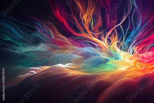 イラスト カラフル アート 流体 気体 流れ 抽象 曲線