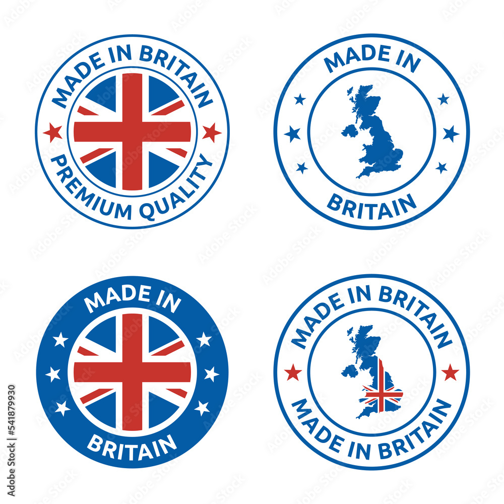 made in Great Britain stamp, United Kingdom product label made in Great Britain stamp, United Kingdom product label