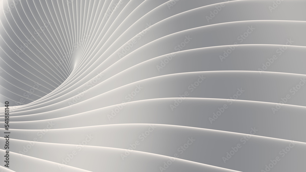 Naklejka premium White grey background stripes 3D wavy pattern, elegant abstract striped pattern