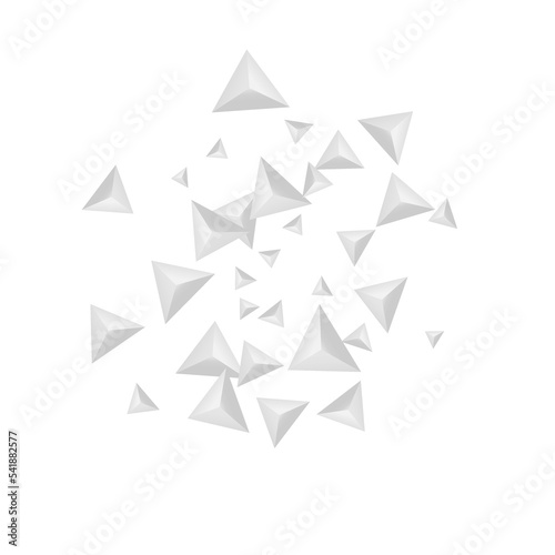 Fototapeta Naklejka Na Ścianę i Meble -  Grizzly Crystal Background White Vector. Triangle Light Banner. Hoar Shadow Template. Fractal Creative. Gray Shard Tile.