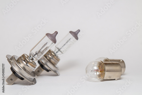 Car halogen lamps isolated on white background