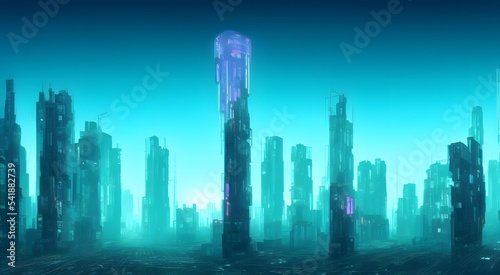 近未来の高層ビル街 © Bob