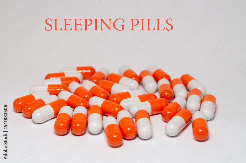 Sleeping pills on a white background Stock Photo | Adobe Stock