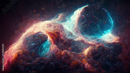 Nebula. Abstract background. AI render.