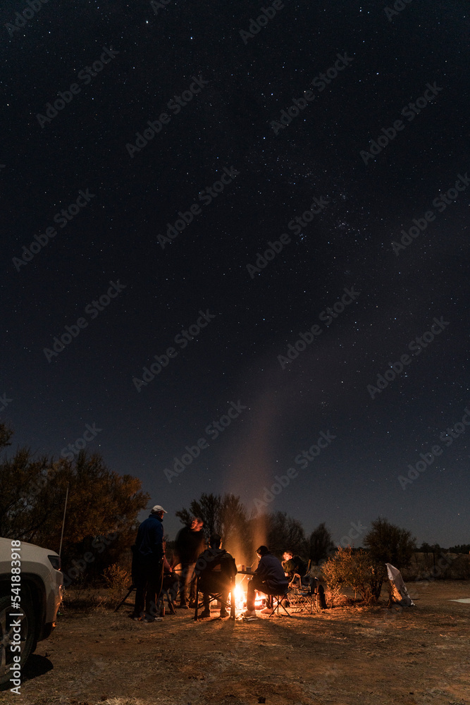 camp fire at night