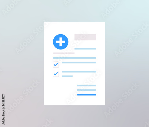 Health insurance and medical insurance policy, patient insurance healthcare concept flat vector illustration.