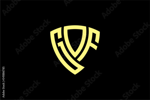 Obraz na plátně GOF creative letter shield logo design vector icon illustration