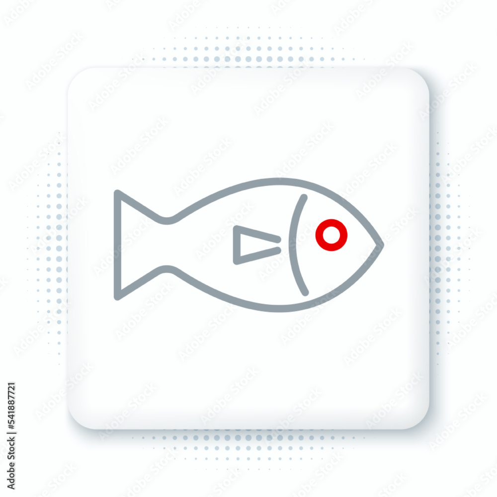 Line Fish icon isolated on white background. Colorful outline concept. Vector Line Fish icon isolated on white background. Colorful outline concept. Vector
