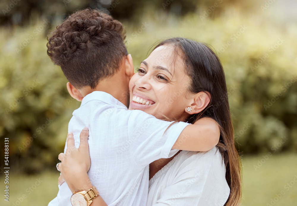 Love, nature and mother hugging child in park or garden with smile, family together on outdoor picnic. Hug, support and trust with happy woman and kid relax and laugh outside in New Zealand summer. Love, nature and mother hugging child in park or garden with smile, family together on outdoor picnic. Hug, support and trust with happy woman and kid relax and laugh outside in New Zealand summer.