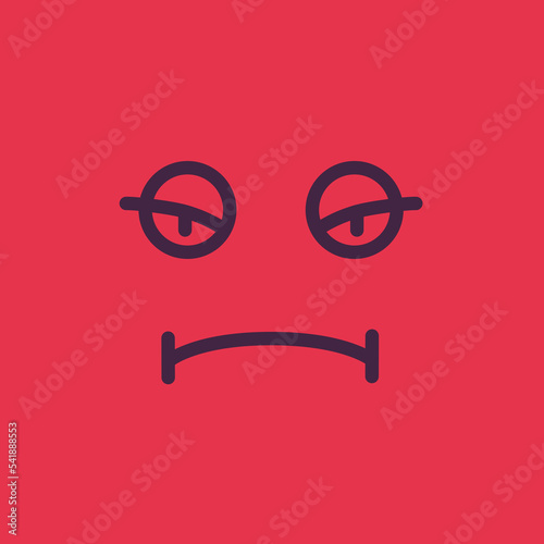 flat vector image, emotion indifference icon