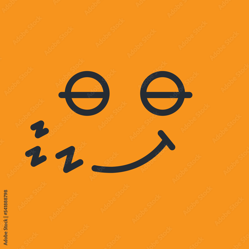flat vector image sleeping emotion icon