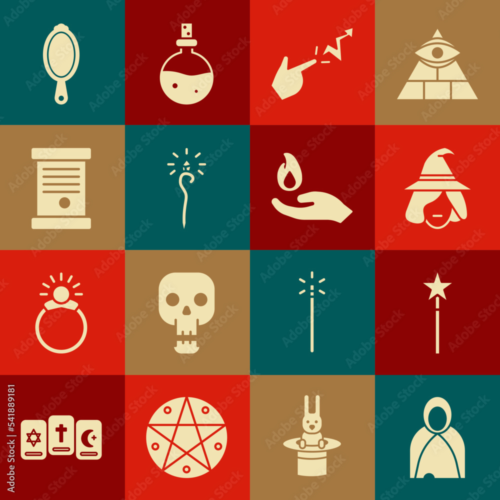 Set Mantle, cloak, cape, Magic wand, Witch, Spell, staff, Decree, paper