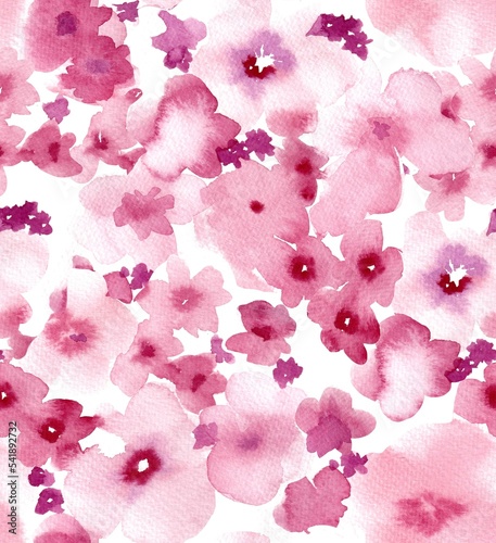 watercolor seamless botanical pattern. beautiful elegant autumn leaves and flowers 