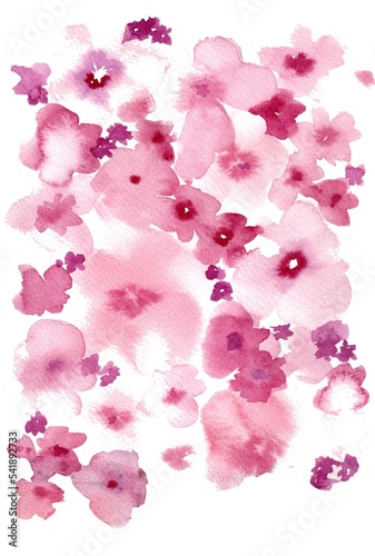 Watercolor isolated set of leaves and flowers, autumn colorful illustration 