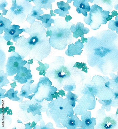 watercolor seamless botanical pattern. beautiful elegant autumn leaves and flowers 