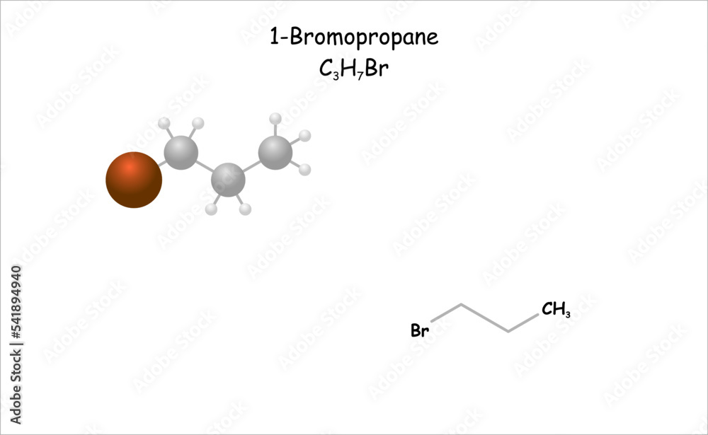 Stylized Molecule Model structural Formula Of 1 Bromopropane Vector De stylized-molecule-model-structural-formula-of-1-bromopropane-vector-de