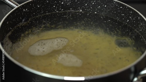 Boiling vermicelli in hot water. Vermicelli pot boiling
