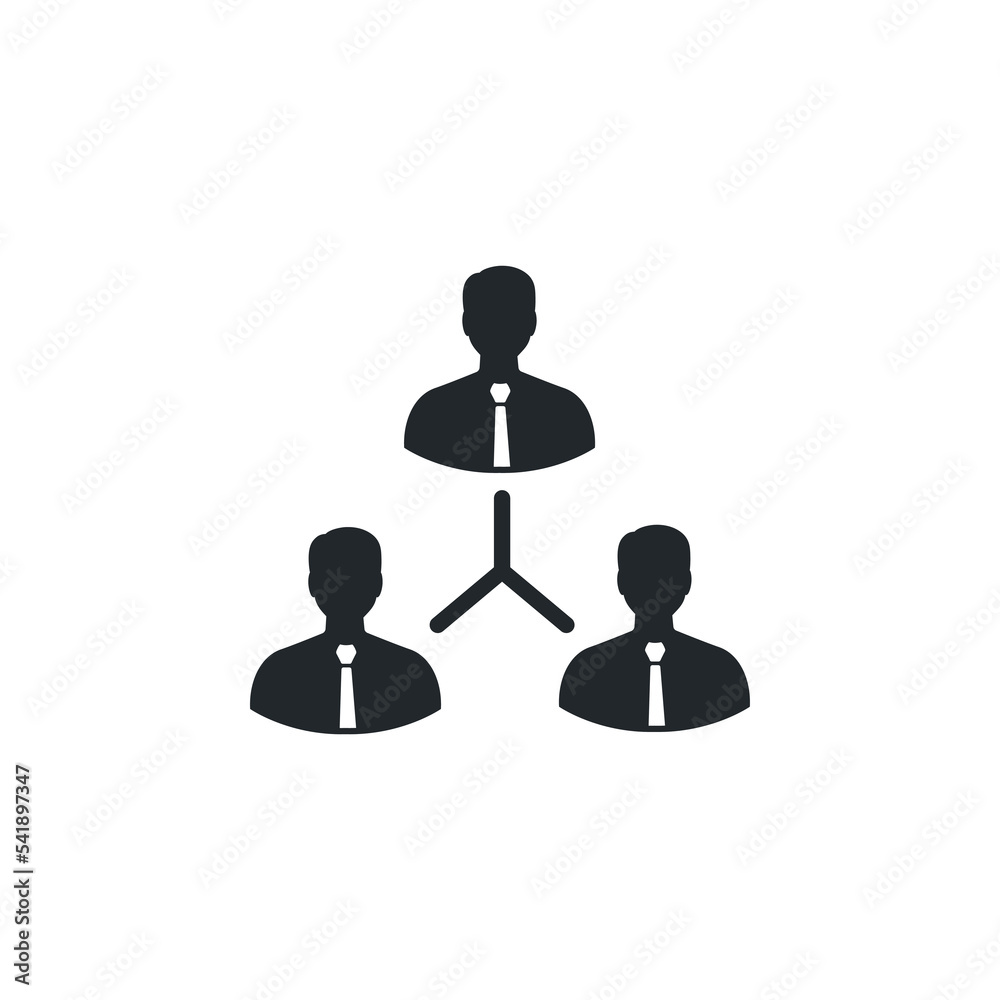 flat vector image isolated on white background, icon of business people ...