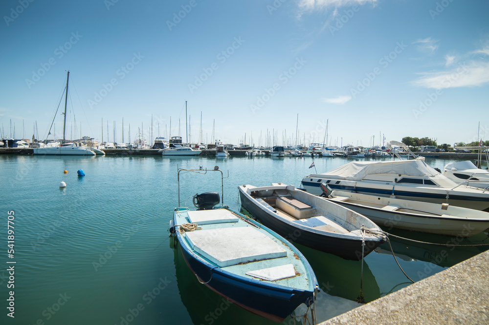 The harbor of the fishing boats of the coastal town