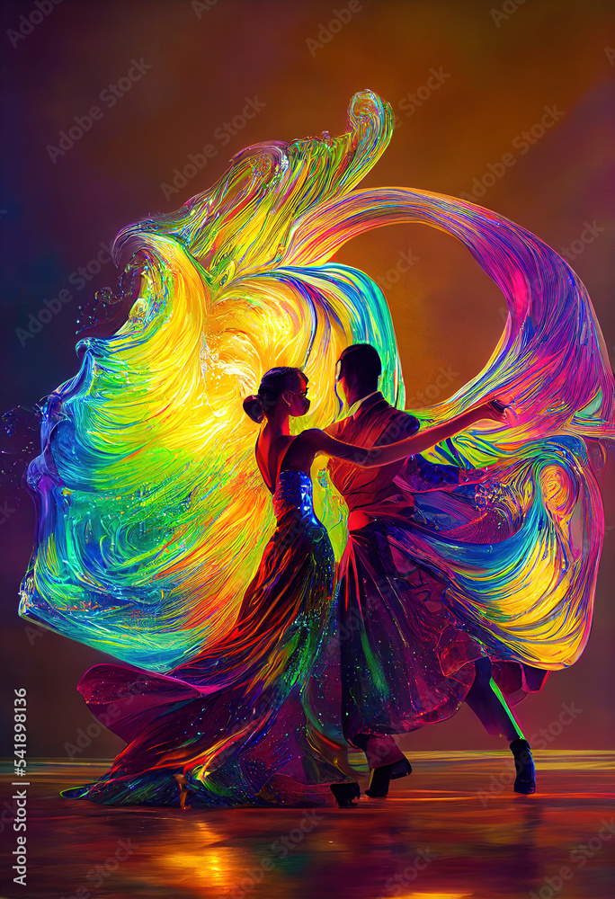 Obraz premium Ethereal Dancers of liquid, light and smoke.