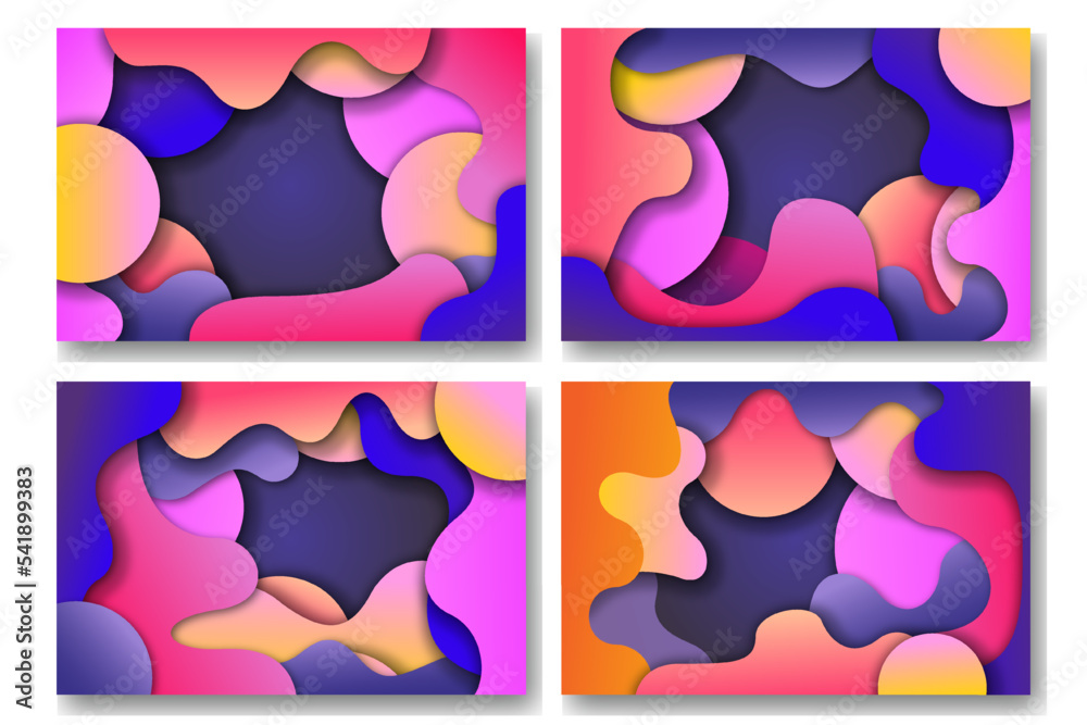 Set of abstract colorful shapes background