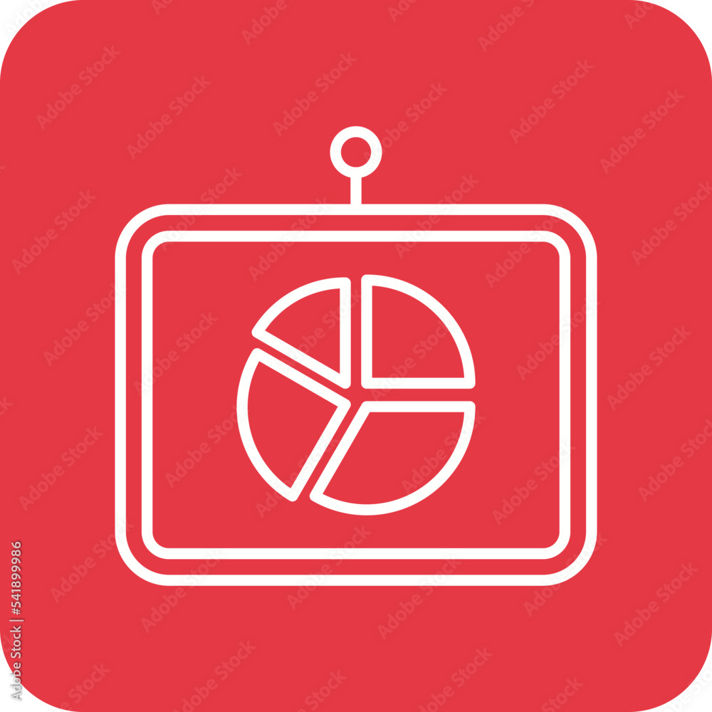 Pie Chart Line Round Corner Background Icon Stock Vector | Adobe Stock