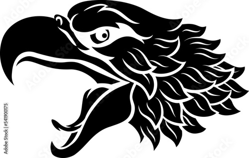 A bald eagle or hawk mascot head or face cartoon