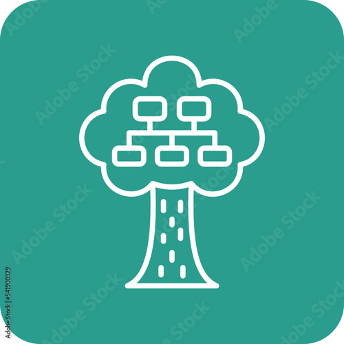 Ancestry Line Round Corner Background Icon